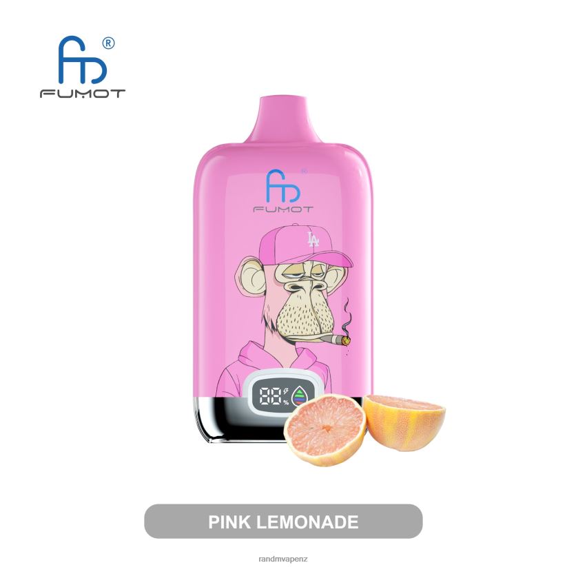 R And M Vape NZ - Fumot Original RandM Digital Box 12000 Battery And Liquid Display Vape Device Pink Lemonade 60664B11