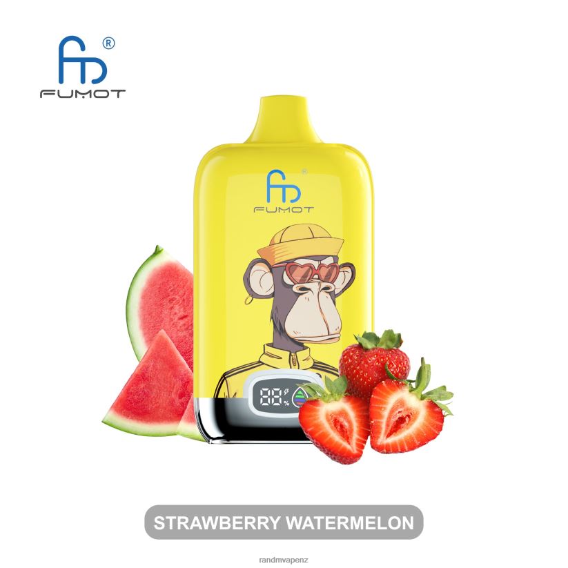 RandM Flavors - Fumot Original RandM Digital Box 12000 Battery And Liquid Display Vape Device Strawberry Watermelon 60664B5