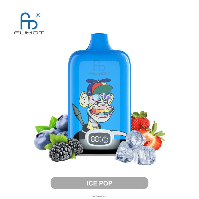 RandM Tornado Store - Fumot Original RandM Digital Box 12000 Battery And Liquid Display Vape Device Ice Pop 60664B10