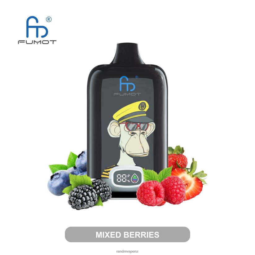 RandM Vape Flavours - Fumot Original RandM Digital Box 12000 Battery And Liquid Display Vape Device Mixed Berries 60664B13