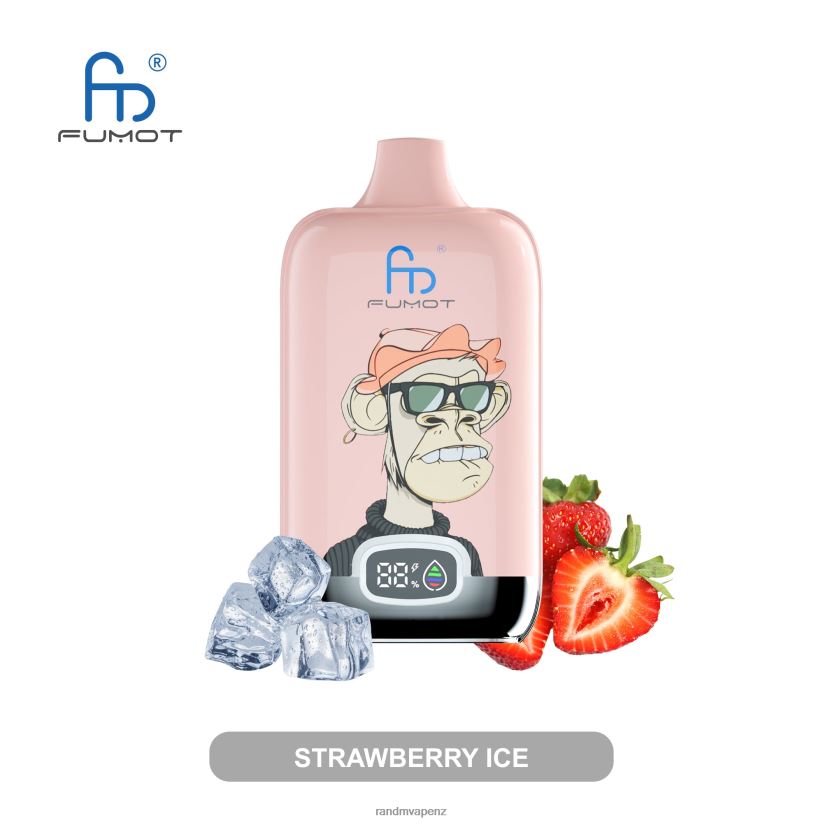 RandM Vape Store - Fumot Original RandM Digital Box 12000 Battery And Liquid Display Vape Device Strawberry Ice 60664B9