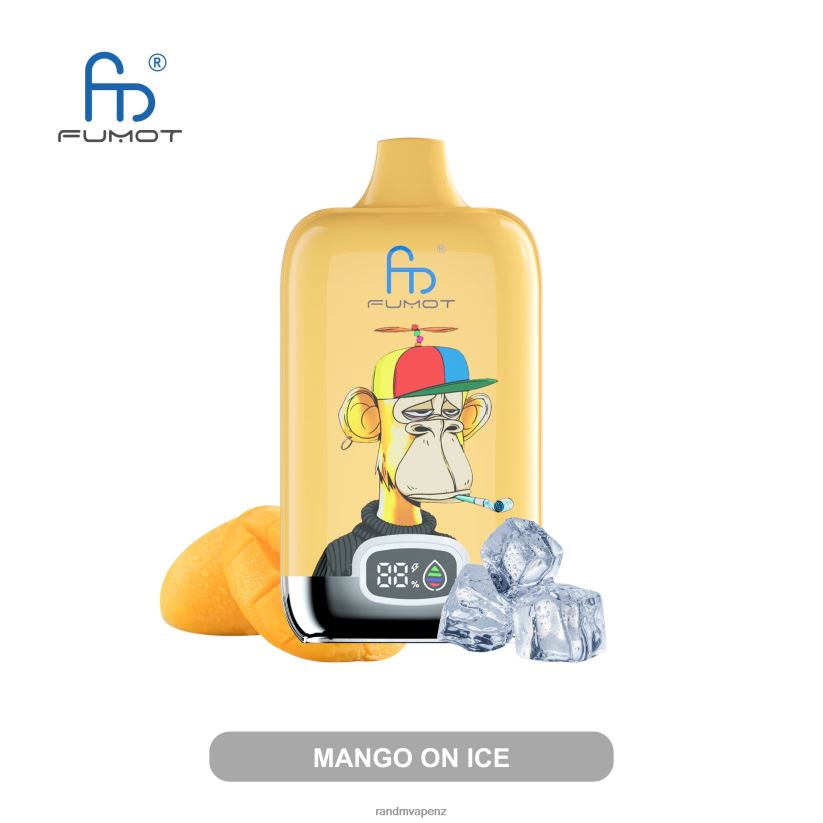 RandM Vape Wellington - Fumot Original RandM Digital Box 12000 Battery And Liquid Display Vape Device Mango On Ice 60664B12