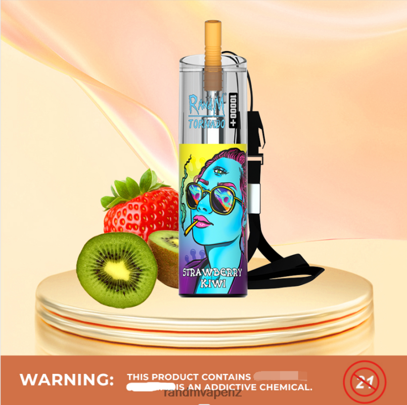 R And M Vape NZ - RandM Tornado 10000 Plus Airflow Control Vape Device 1Pc Strawberry Kiwi 60664B81