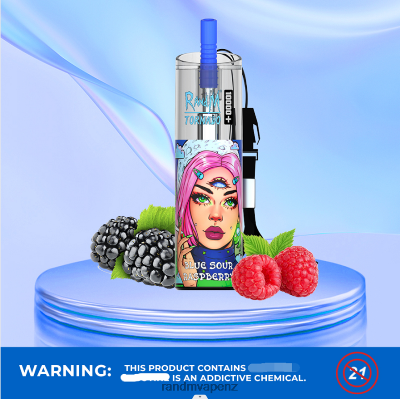 R And M Vape NZ - RandM Tornado 10000 Plus Airflow Control Vape Device 1Pc Strawberry Kiwi 60664B81