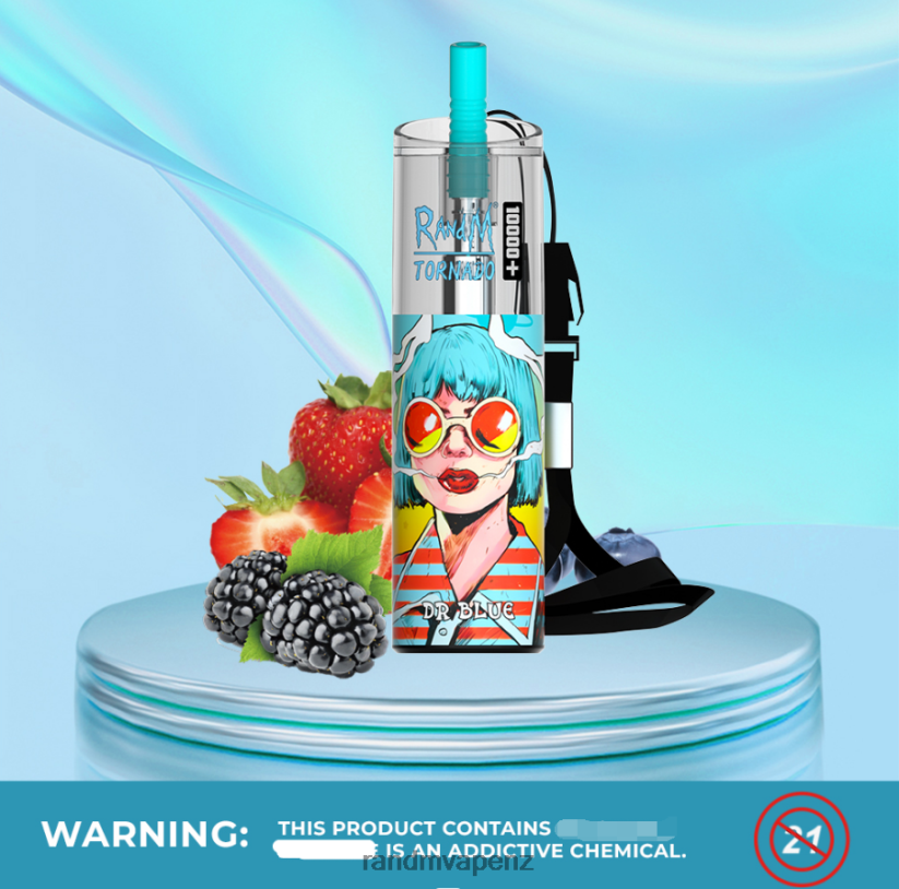 R And M Vape NZ - RandM Tornado 10000 Plus Airflow Control Vape Device 1Pc Strawberry Kiwi 60664B81