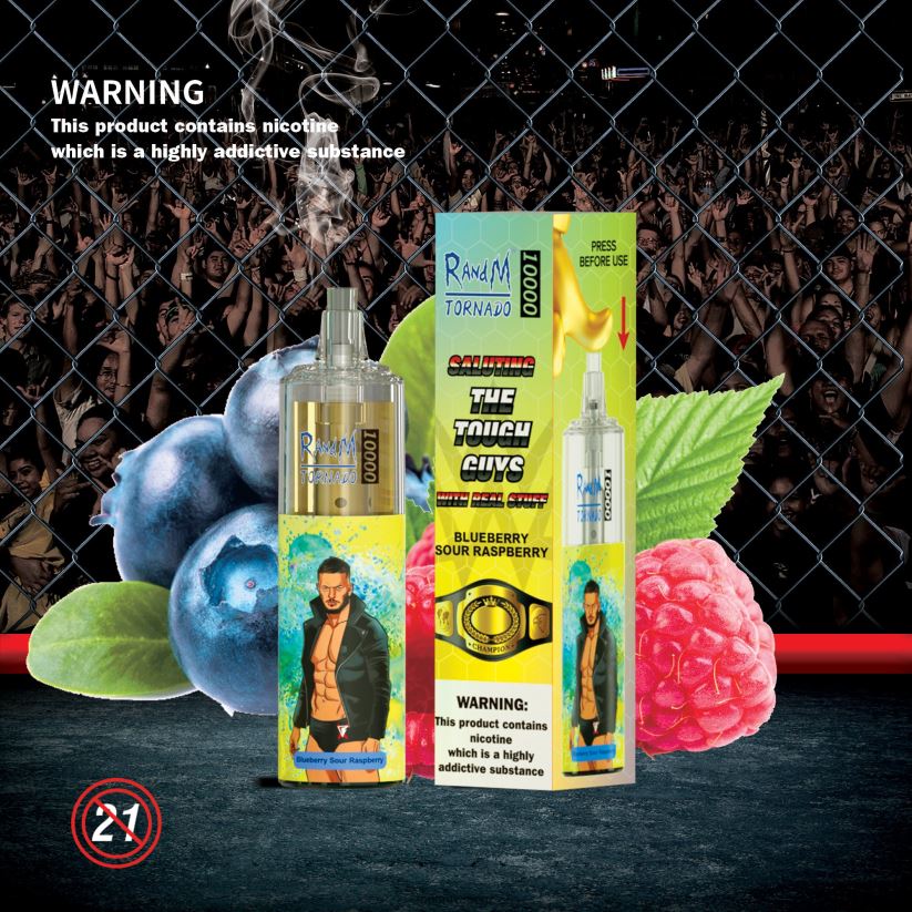 RandM Tornado Store - RandM Tornado 10000 Airflow Control Vape Device 1Pc Blueberry Sour Raspberry 60664B120