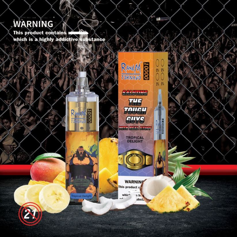 RandM Vape Wellington - RandM Tornado 10000 Airflow Control Vape Device 1Pc Orange Lime Cocktail 60664B122