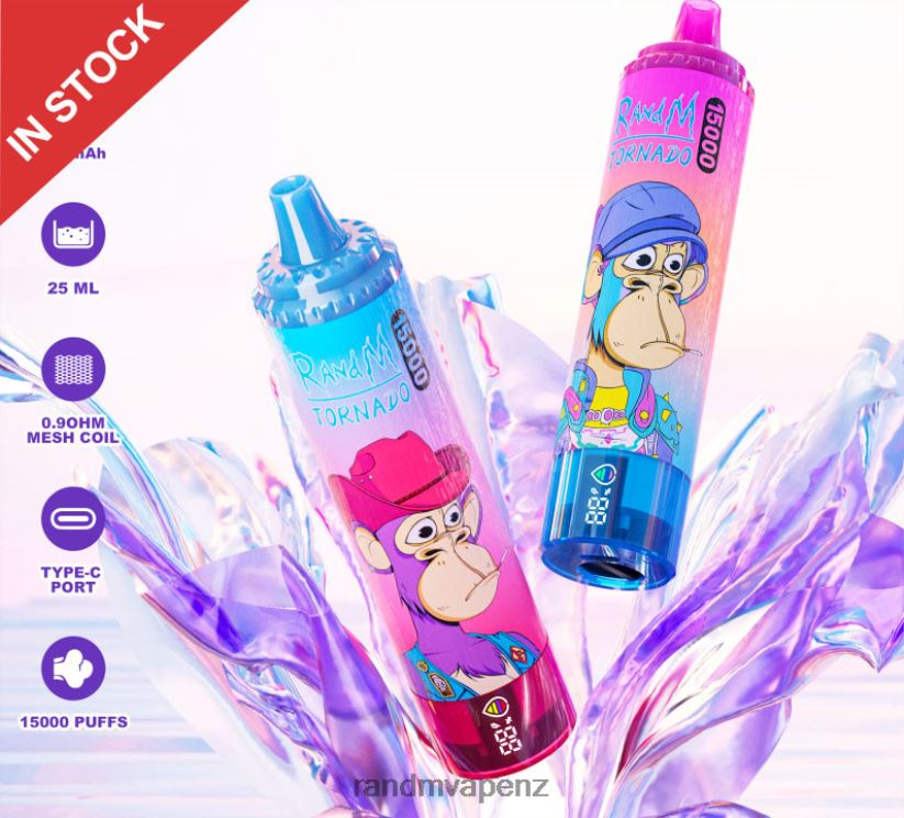 R And M Vape NZ - Fumot RandM Tornado 15000 Vape Device With Battery And Ejuice Display Version 1 Mixed Berry 60664B31