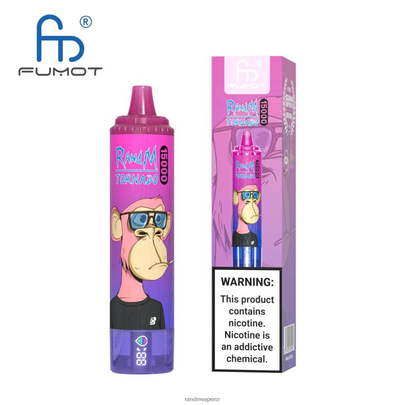 R And M Vape NZ - Fumot RandM Tornado 15000 Vape Device With Battery And Ejuice Display Version 1 Mixed Berry 60664B31
