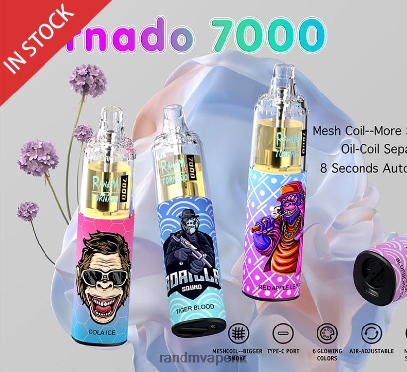 R And M Vape NZ - RandM Tornado 7000 Airflow Control Vape Device 1Pc Peach Ice 60664B171