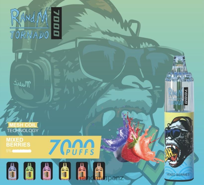 R And M Vape NZ - RandM Tornado 7000 Airflow Control Vape Device 1Pc Peach Ice 60664B171