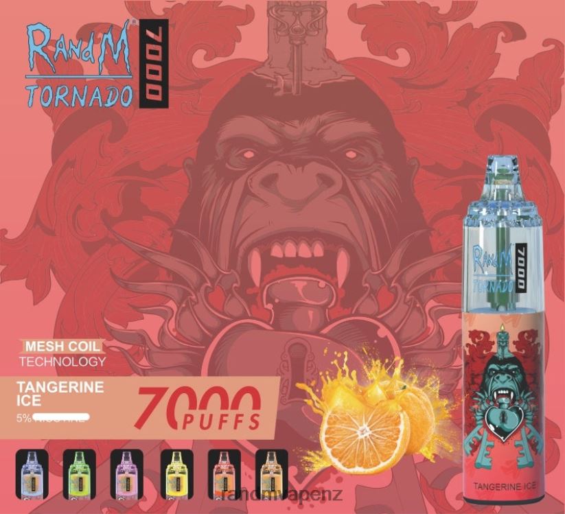 R And M Vape NZ - RandM Tornado 7000 Airflow Control Vape Device 1Pc Peach Ice 60664B171