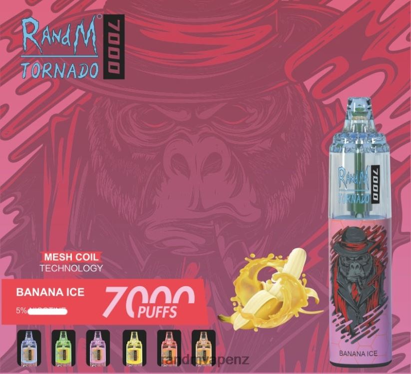 R And M Vape NZ - RandM Tornado 7000 Airflow Control Vape Device 1Pc Peach Ice 60664B171