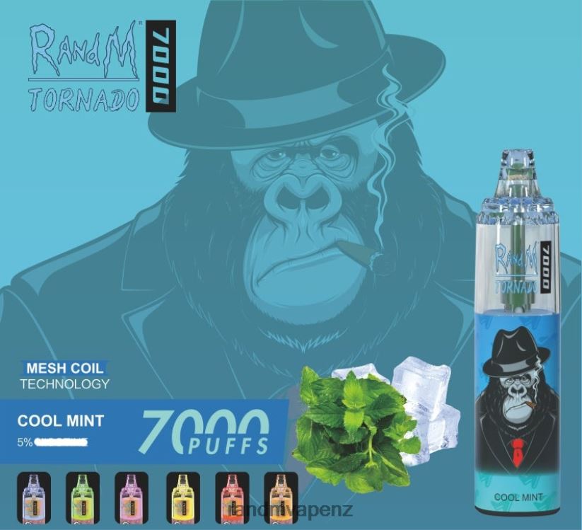 R And M Vape NZ - RandM Tornado 7000 Airflow Control Vape Device 1Pc Peach Ice 60664B171