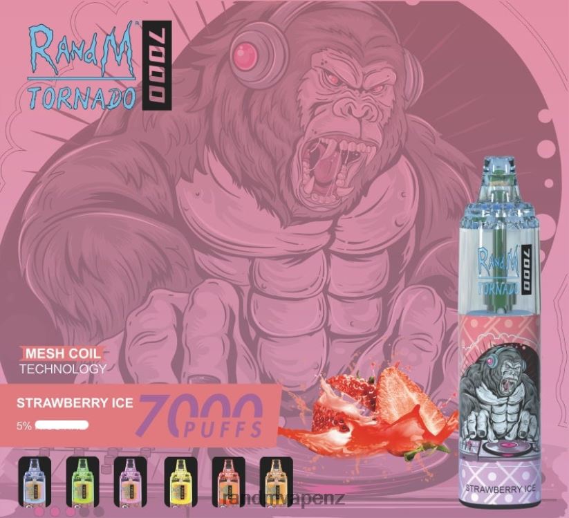 R And M Vape NZ - RandM Tornado 7000 Airflow Control Vape Device 1Pc Peach Ice 60664B171