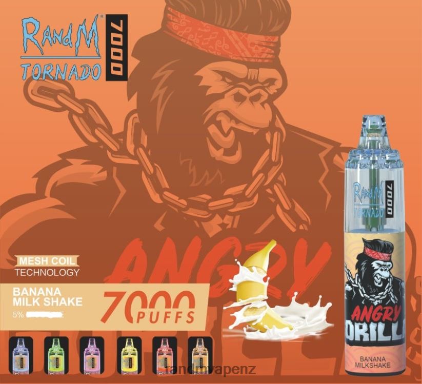 RandM Online Shop - RandM Tornado 7000 Airflow Control Vape Device 1Pc Banana Milkshake 60664B177