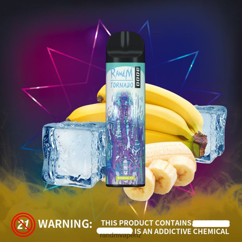 RandM Online Shop - RandM Tornado 8000 Airflow Control Vape Device 1Pc Banana Ice 60664B247