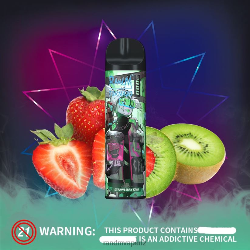 RandM Tornado Store - RandM Tornado 8000 Airflow Control Vape Device 1Pc Strawberry Kiwi 60664B250
