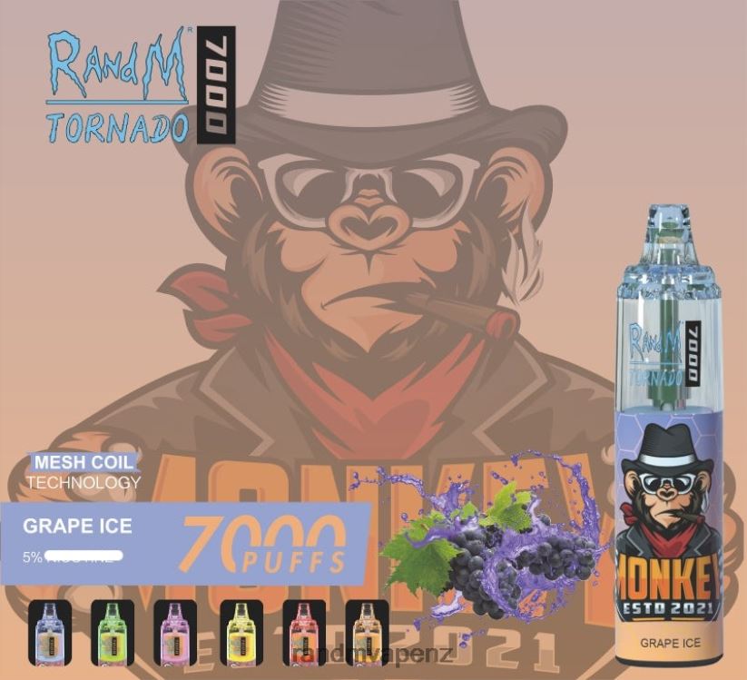 RandM Vape Flavours - RandM Tornado 7000 Airflow Control Vape Device 1Pc Grape Ice 60664B173