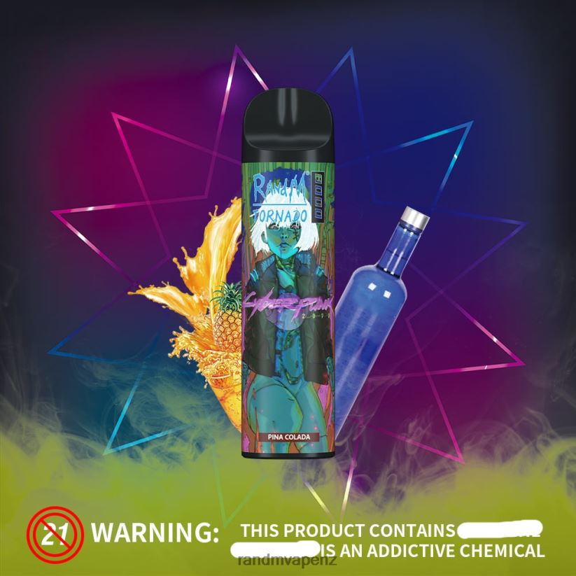 RandM Vape Wellington - RandM Tornado 8000 Airflow Control Vape Device 1Pc Pina Colada 60664B252