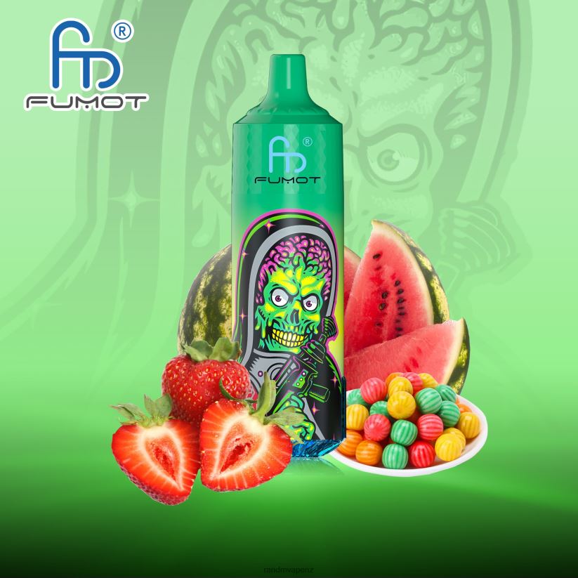 R And M Vape NZ - Fumot RandM Tornado 9000 Pro Vape Device With Battery And Ejuice Display Version 1 Strawberry Watermelon Bubblegum 60664B201