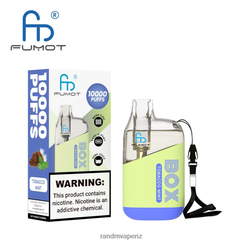 R And M Vape NZ - Fumot Original RandM Tornado Box 10000 Airflow Control Vape Device 1Pc Tobacco Mint 60664B101