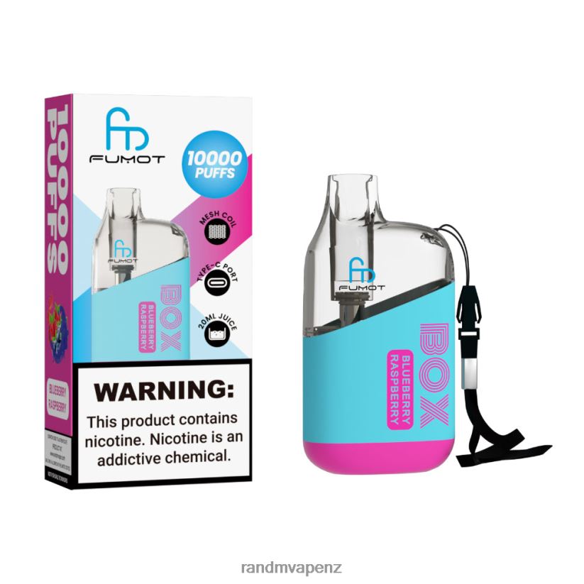 RandM Flavors - Fumot Original RandM Tornado Box 10000 Airflow Control Vape Device 1Pc Blueberry Raspberry 60664B95