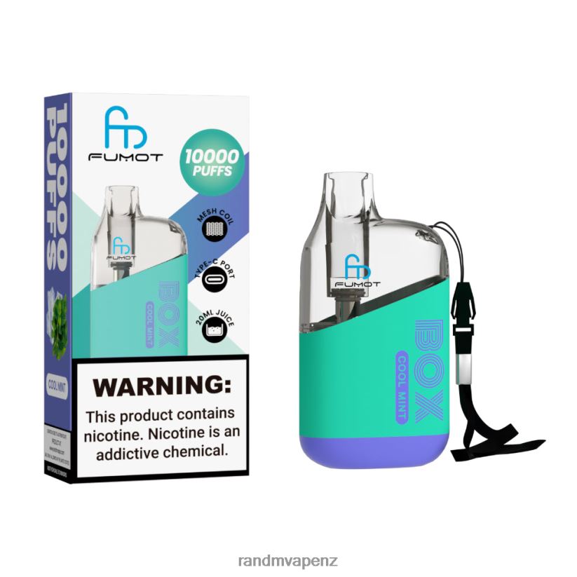 RandM Online Shop - Fumot Original RandM Tornado Box 10000 Airflow Control Vape Device 1Pc Cool Mint 60664B87