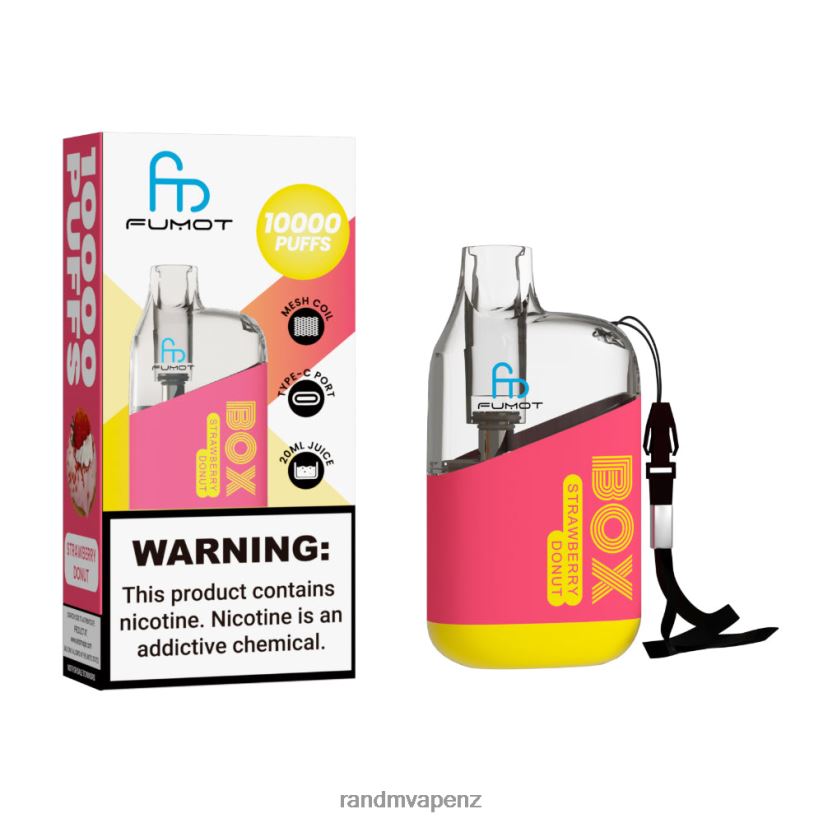 RandM Vape New Zealand - Fumot Original RandM Tornado Box 10000 Airflow Control Vape Device 1Pc Strawberry Donut 60664B94