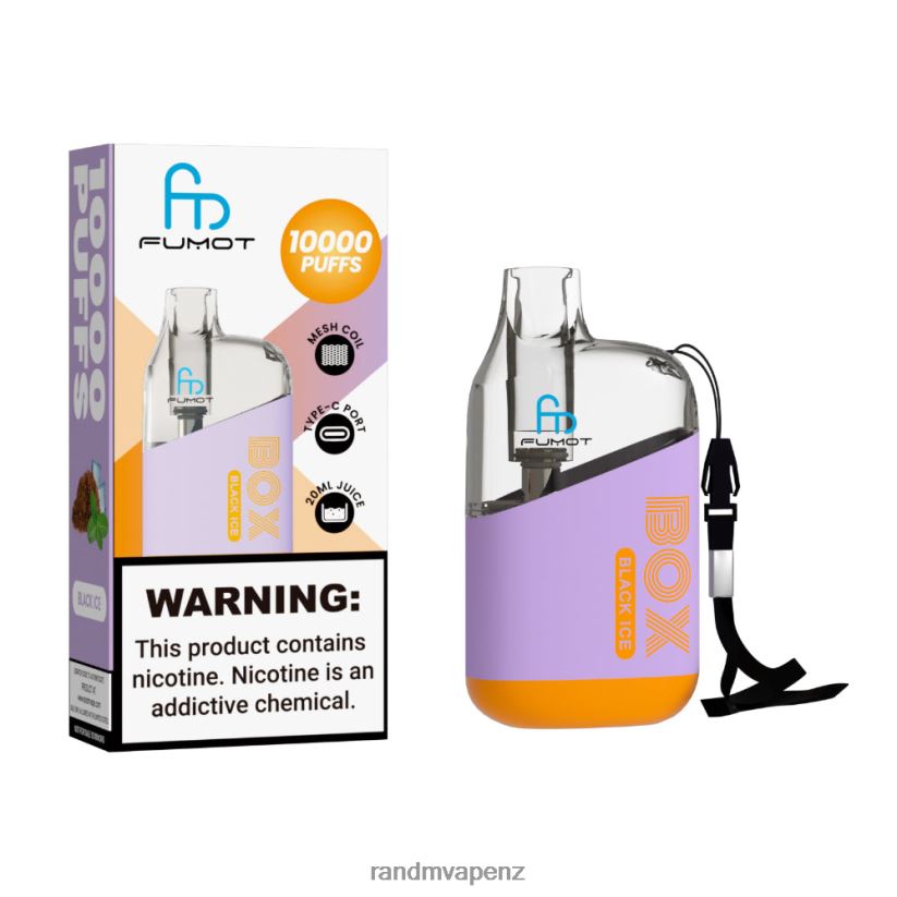 RandM Vape Store - Fumot Original RandM Tornado Box 10000 Airflow Control Vape Device 1Pc Black Ice 60664B99